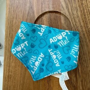 Blue and red reversible 'Adopt Me' scarf